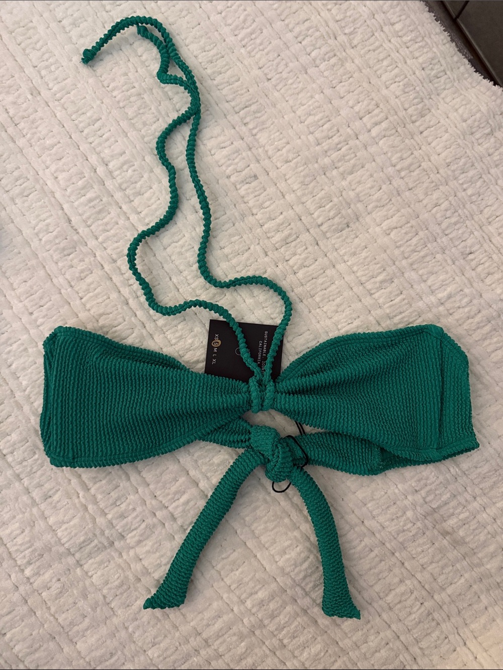 Women's Green Bandeau Bikini Top - skaties
